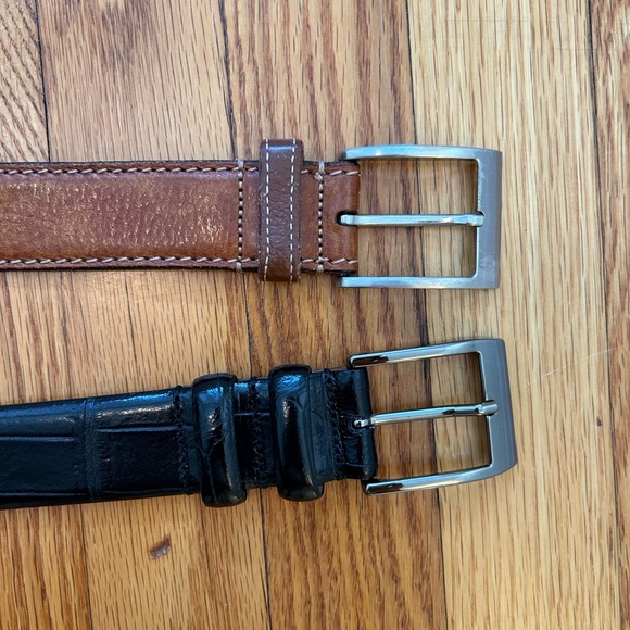 Trafalgar men’s belts, Italian leather, Black and Brown, size 38 - Picture 1 of 4